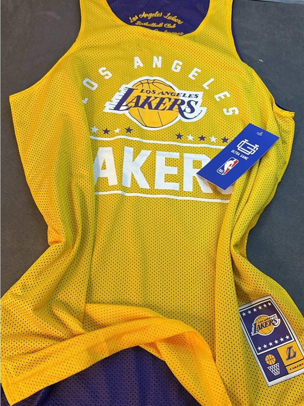 NBA Los Angeles Purple & Yellow Mesh Team Jersey - Picture 9 of 12